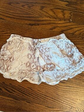 Surf Gypsy Cream and Brown Snake Print Sleep Shorts